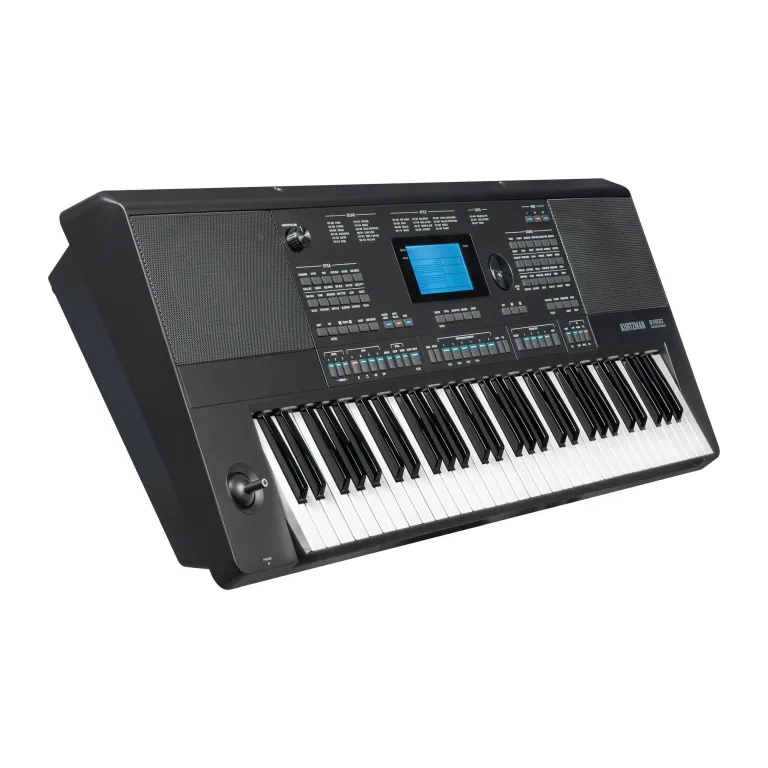 Bề mặt 61 ph&iacute;m hộp trang bị c&ocirc;ng nghệ Touch Response c&ugrave;ng c&aacute;c ph&iacute;m bấm ph&acirc;n loại &acirc;m sắc Sound v&agrave; n&uacute;t g&aacute;n tầng tiếng Lower, Upper 1, Upper 2 tr&ecirc;n th&acirc;n đ&agrave;n Kurtzman SV600.